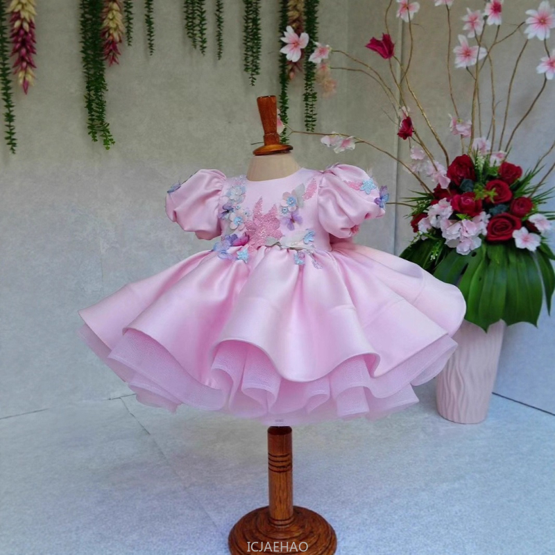Men'S Formal Wear For Wedding Guest - New Kids Satin Dress Bubble Sleeves
