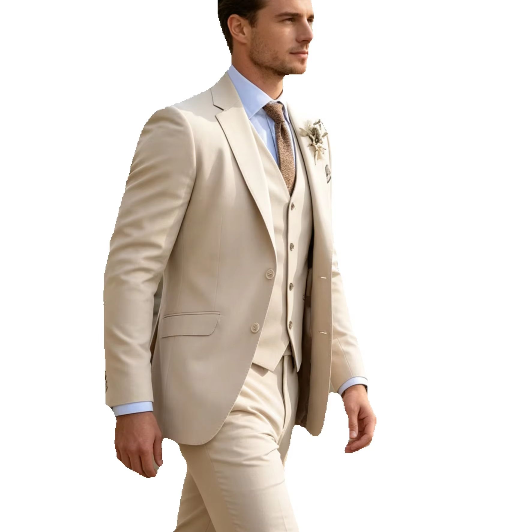 Khaki Mens Suits Casual 3 Piec - Khaki Formal Wear Men recensie en prijs