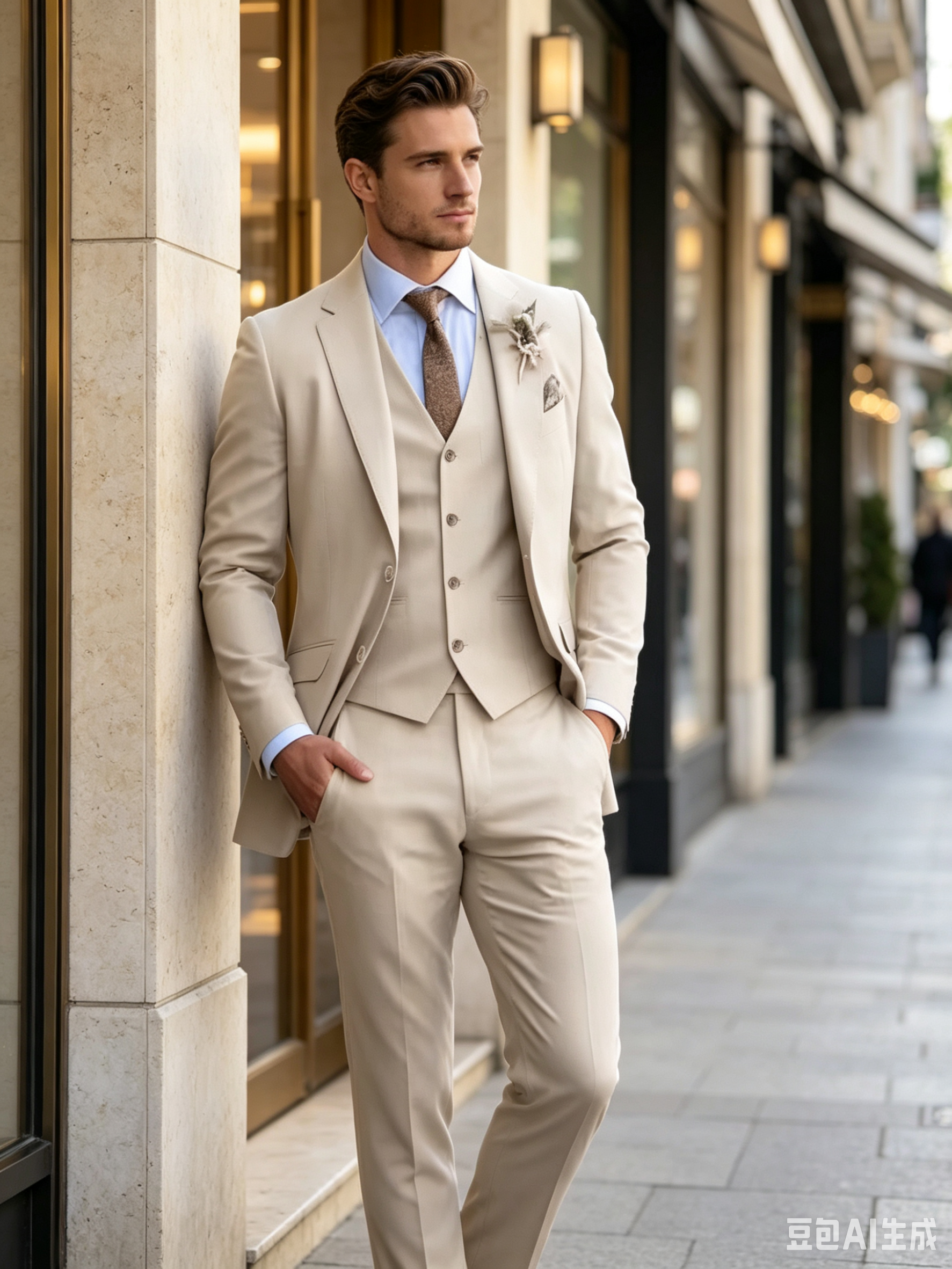 Khaki Mens Suits Casual 3 Piec - Khaki Formal Wear Men recensie en prijs