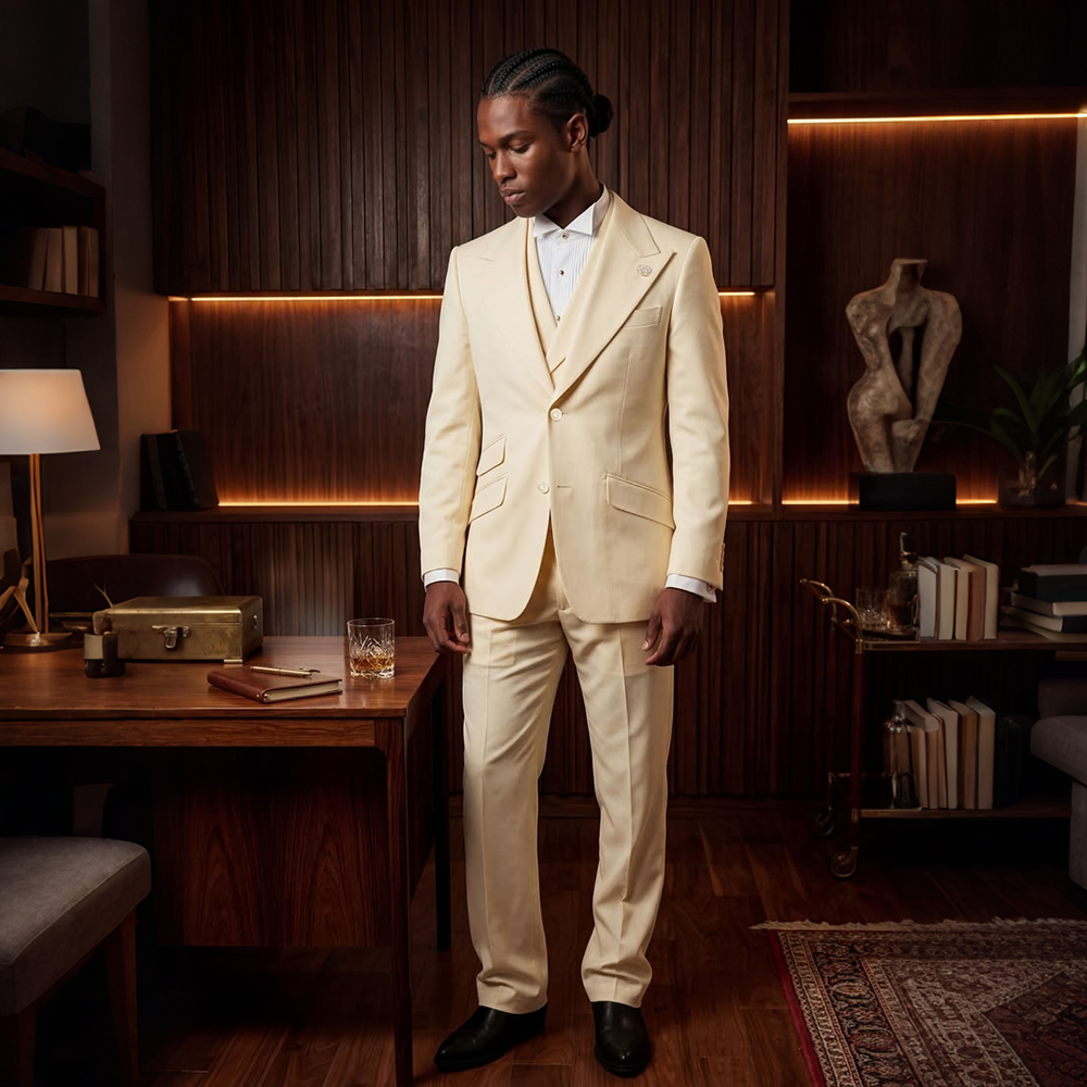 Formal Men's Cream 3Piece Suit - Men'S Formal Evening Wear recensie en prijs
