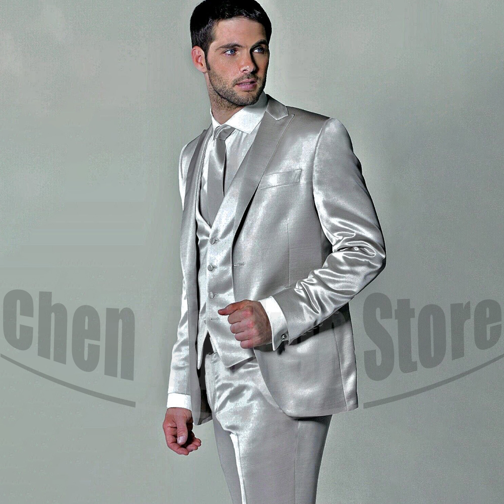 Men's Satin Three Piece Suit S - Men Formal Wear 2025 recensie en prijs