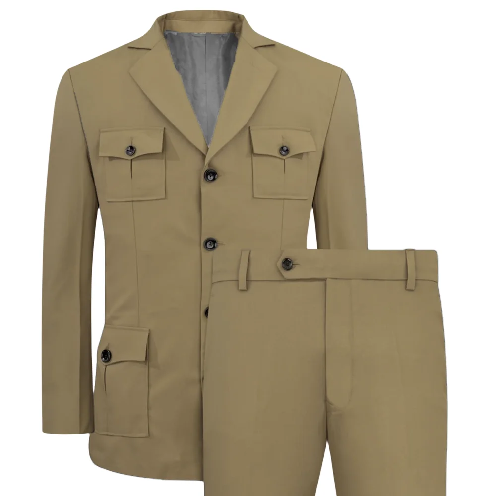 Men's Suits Jakcet Casual Khak - Khaki Formal Wear Men recensie en prijs