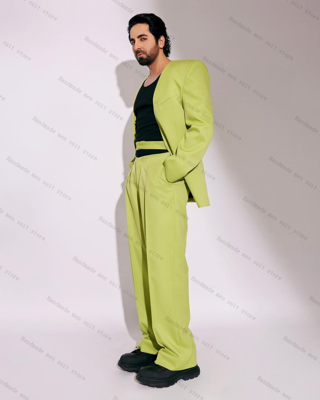 Fashion Green Men Suit Set 2 P - Men'S Formal Wear For Wedding Guest recensie en prijs