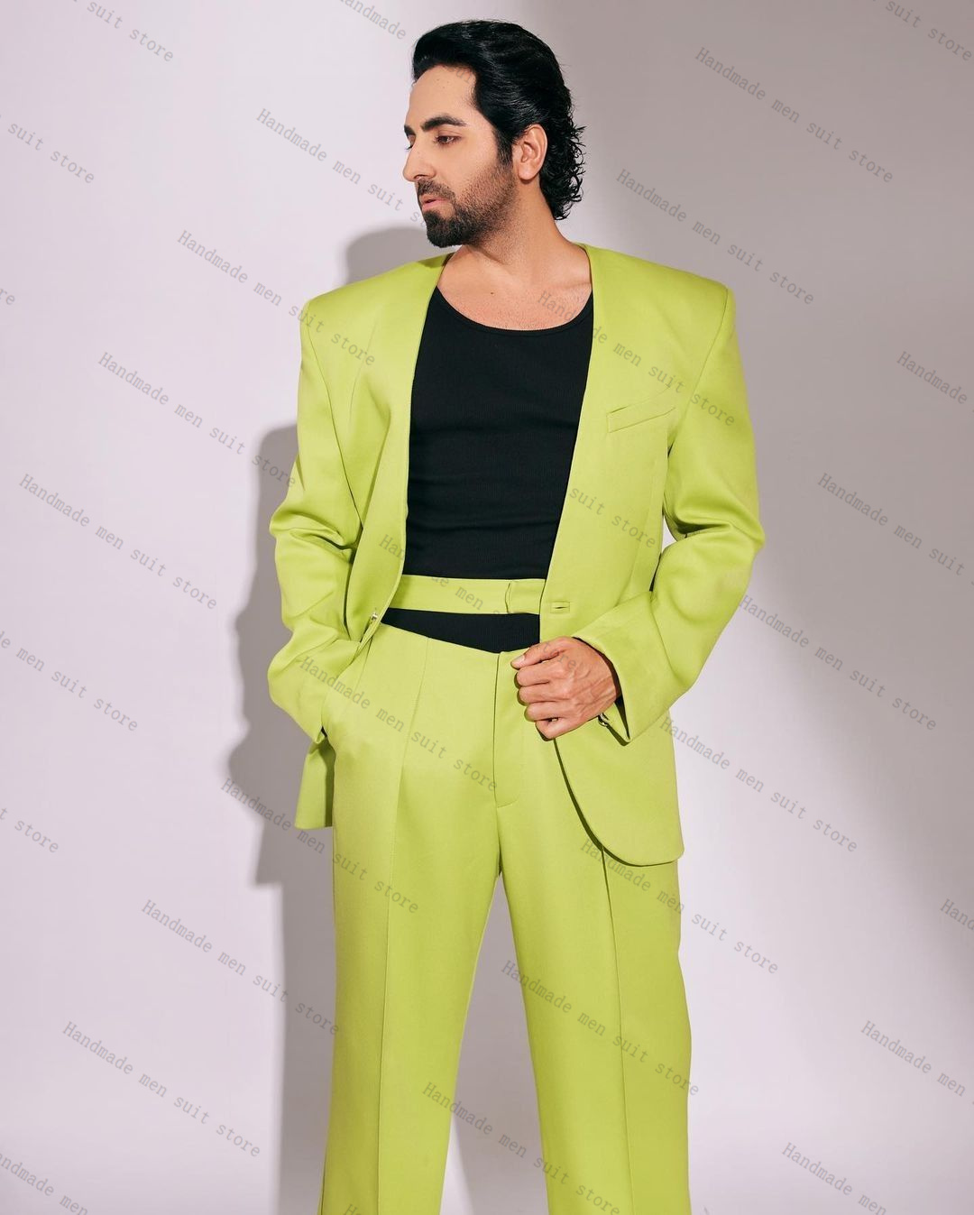 Fashion Green Men Suit Set 2 P - Men'S Formal Wear For Wedding Guest recensie en prijs
