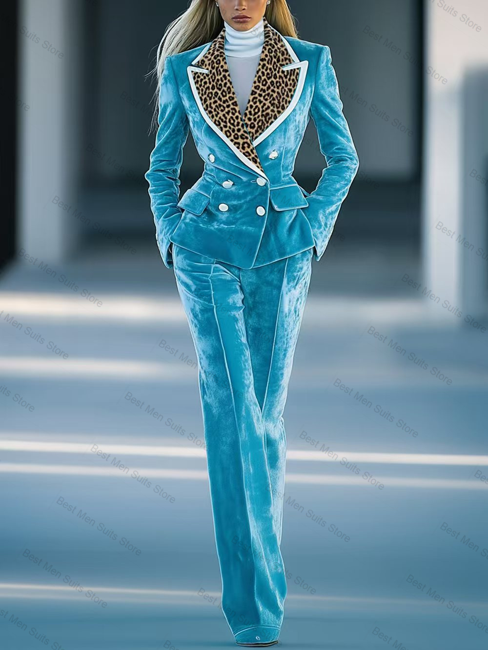 Blue Velvet Women Suit Set 2 P - Men'S Formal Wear For Wedding Guest recensie en prijs