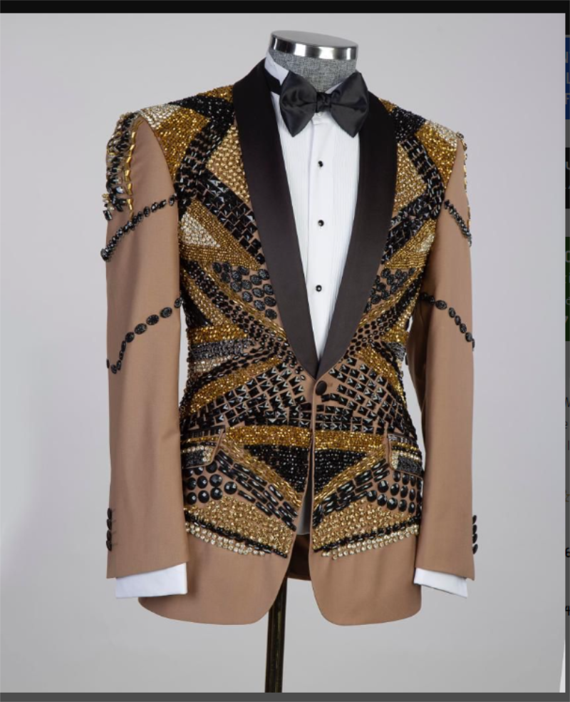 Crystals Khaki Men Suit Set 2  - Khaki Formal Wear Men recensie en prijs