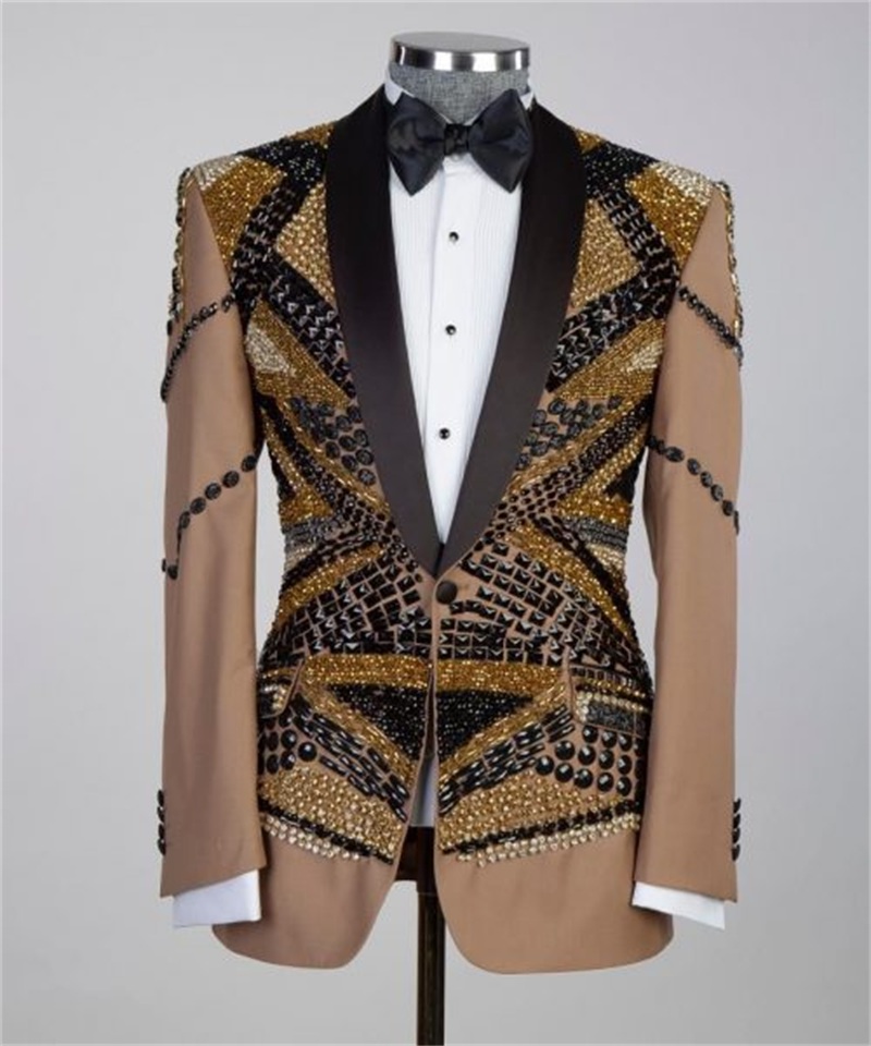 Crystals Khaki Men Suit Set 2  - Khaki Formal Wear Men recensie en prijs