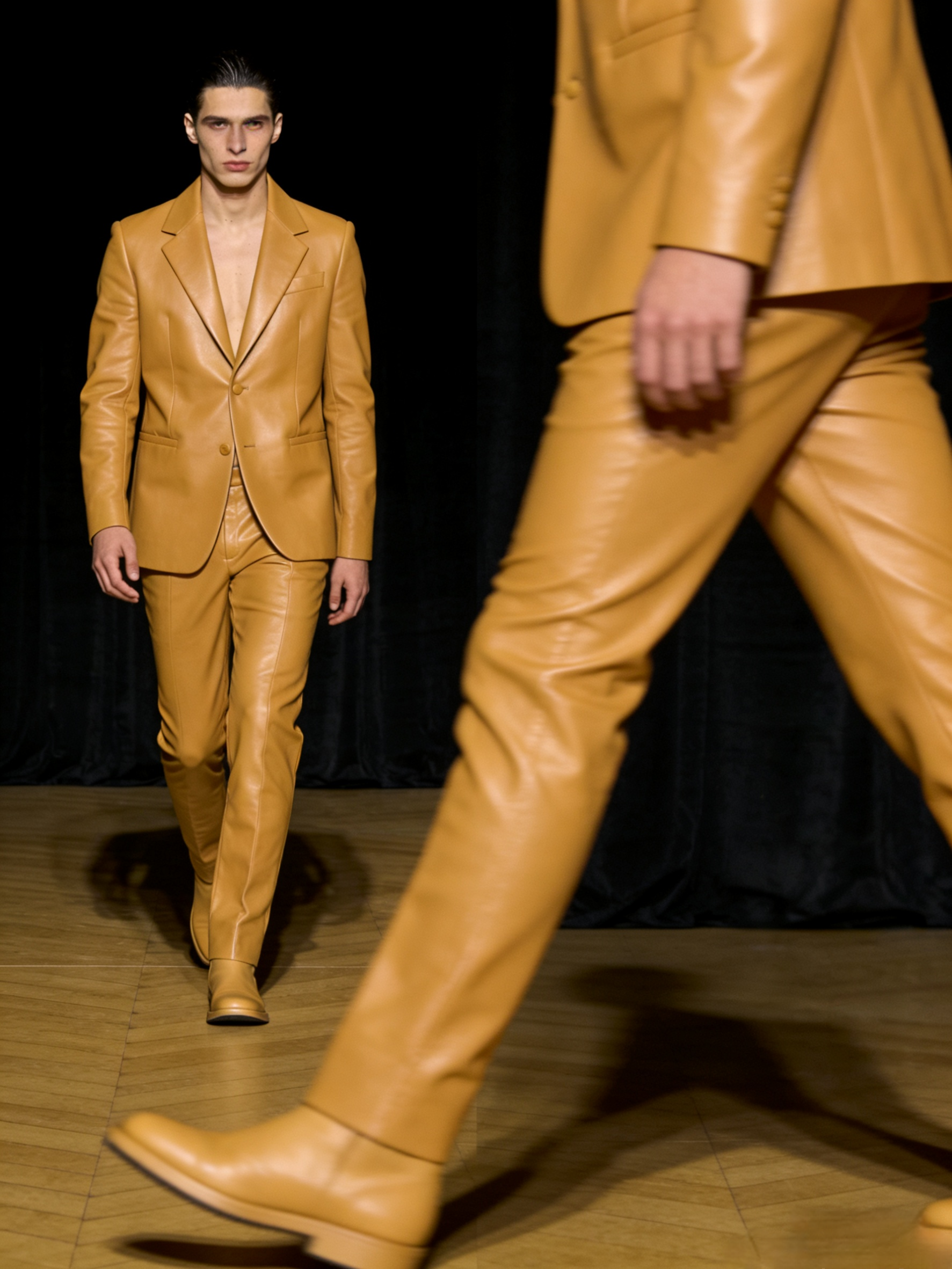 Fashion Khaki Leather Men Suit - Khaki Formal Wear Men recensie en prijs