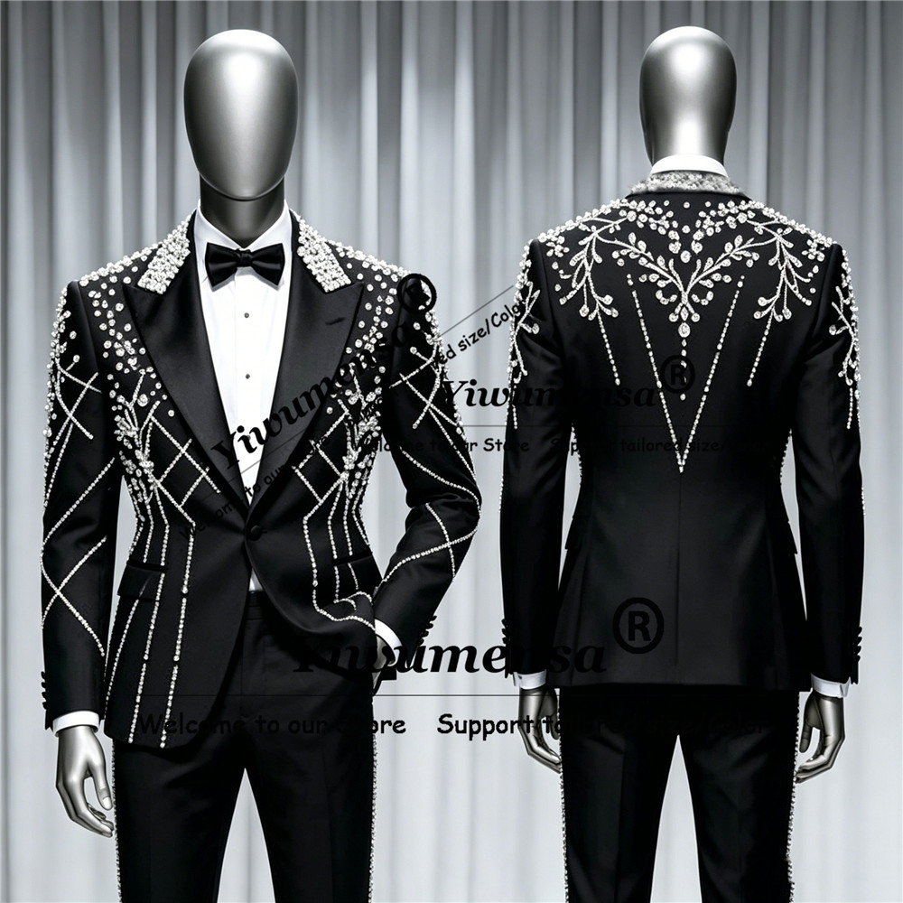 Male Fashion Diamond Beaded Su - Men'S Formal Wear Attire recensie en prijs