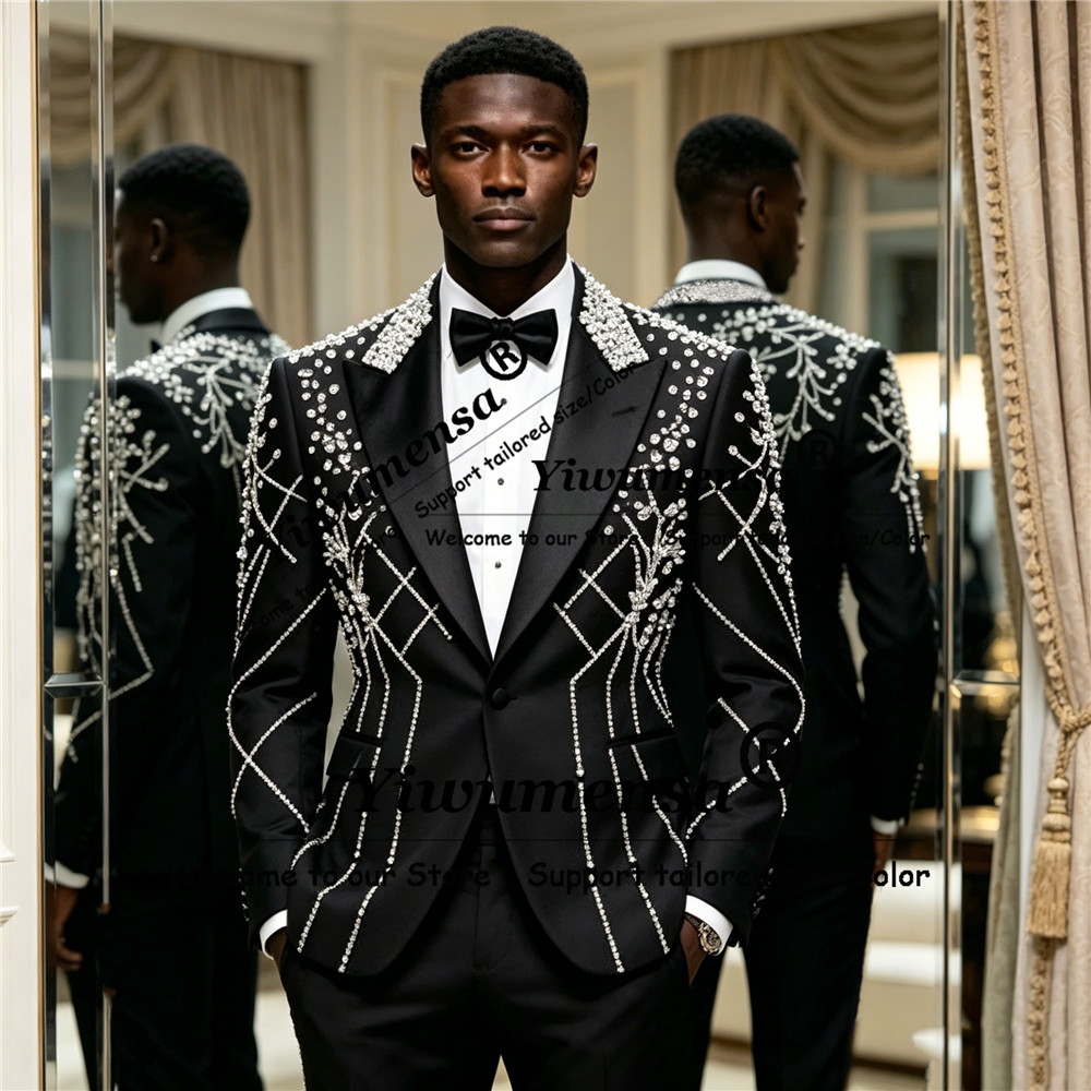 Male Fashion Diamond Beaded Su - Men'S Formal Wear Attire recensie en prijs