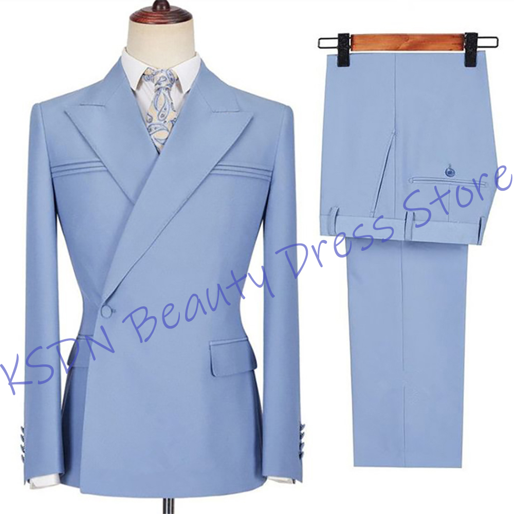 Elegant Men's Sky Blue Suit Sl - Men'S Formal Evening Wear recensie en prijs
